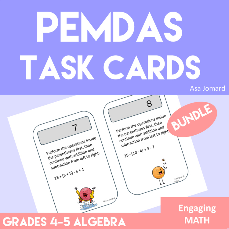 Task Cards Bundles | Pemdas Algebraic Expressions