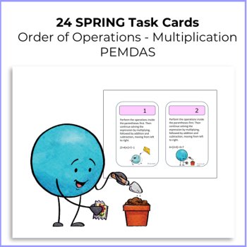 Order of Operations Task Cards | Parentheses | PEMDAS | Multiplication, image 2
