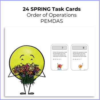 Order of Operations Task Cards | Parentheses | Addition & Subtraction | PEMDAS, image 2