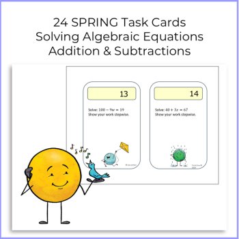 Task Cards Algebra Bundle | Grades 4 & 5 | Spring-Themed 4 Sets, image 2