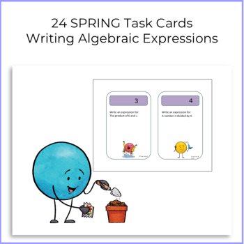 Task Cards Algebra Bundle | Grades 4 & 5 | Spring-Themed, image 2