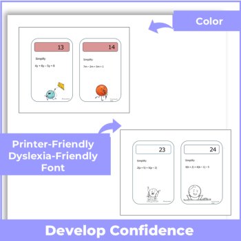 Task Cards Algebra Bundle | Grades 4 & 5 | Spring-Themed, image 3