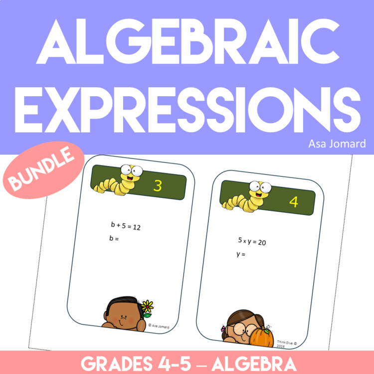 Task Cards Algebra Bundle | Grades 4 & 5