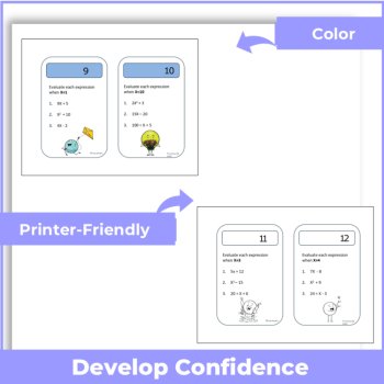 24 Spring Task Cards with  Algebraic Expressions | Grades 4 & 5, image 3