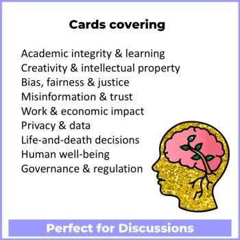 AI Impact & Discussion Task Cards | Critical Thinking, Digital Citizenship | 4+, image 4