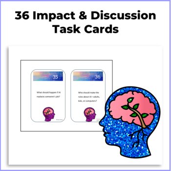 AI Impact & Discussion Task Cards | Critical Thinking, Digital Citizenship, image 2