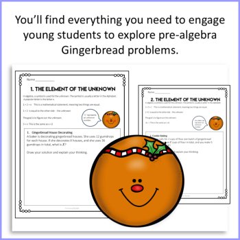 Algebra Grade 4 Gingerbread Worksheets with Metacognitive Reflection, image 2