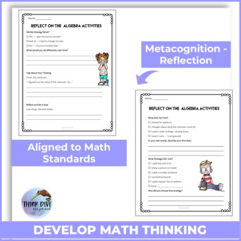 Algebra Grade 4 FREEBIE with Metacognitive Reflection for Algebra Thinkers, image 4
