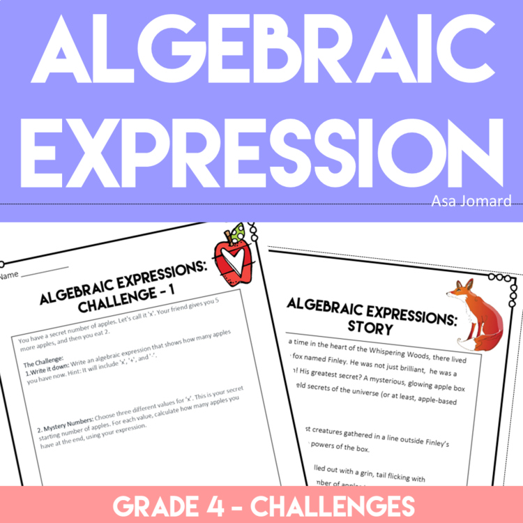 Algebraic Expressions with a Math Story | Grade 4 Challenges