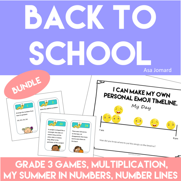 Inspiring Back to School Bundle Grade 3 Math Activities and Games