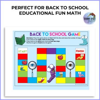 Educational Fun Back to School Board Game | Scoot Game Math Grade 3, image 2