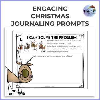 Christmas Math FREEBIE | Problem Solving Reindeer Theme, image 2