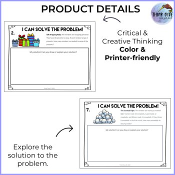 Christmas Math FREEBIE | Problem Solving Reindeer Theme, image 3