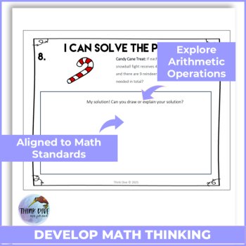 Christmas Math FREEBIE | Problem Solving Reindeer Theme, image 4