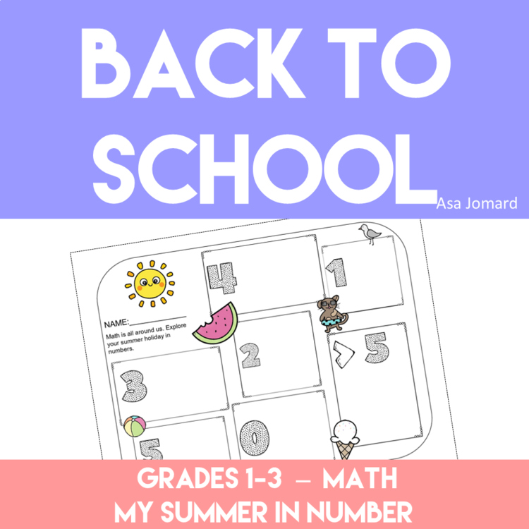 My Summer in Numbers | Back to School Number Sentences Activity