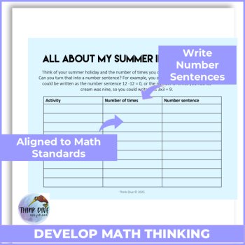 My Summer in Numbers | Back to School Number Sentences Activity, image 4
