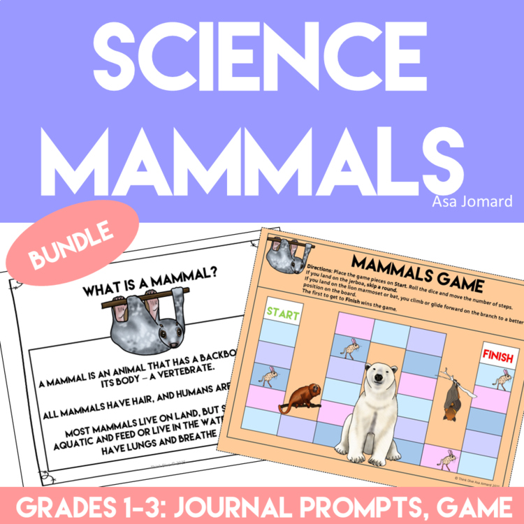 Engaging Science Activities Bundle Mammals | Journal Prompts Biomimicry Design