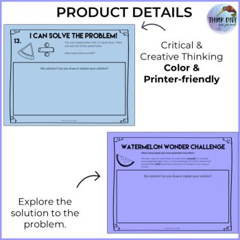 Fun and Engaging Math Journal Prompts Bundle | Fractions Problem, image 3