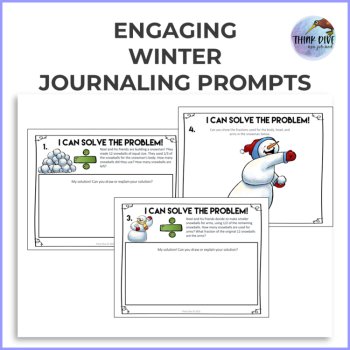 Fun and Engaging Math Journal Prompts FREEBIE | Winter Multiplication Fraction, image 2
