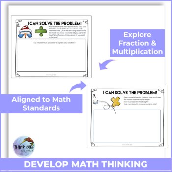 Fun and Engaging Math Journal Prompts FREEBIE | Winter Multiplication Fraction, image 4