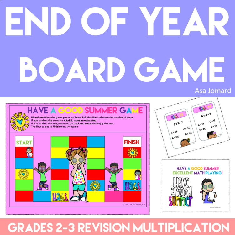 Multiplication Board Game | End-of-Year Revision Have a Good Summer