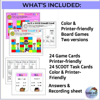 Multiplication Board Game | End-of-Year Revision Have a Good Summer, image 3