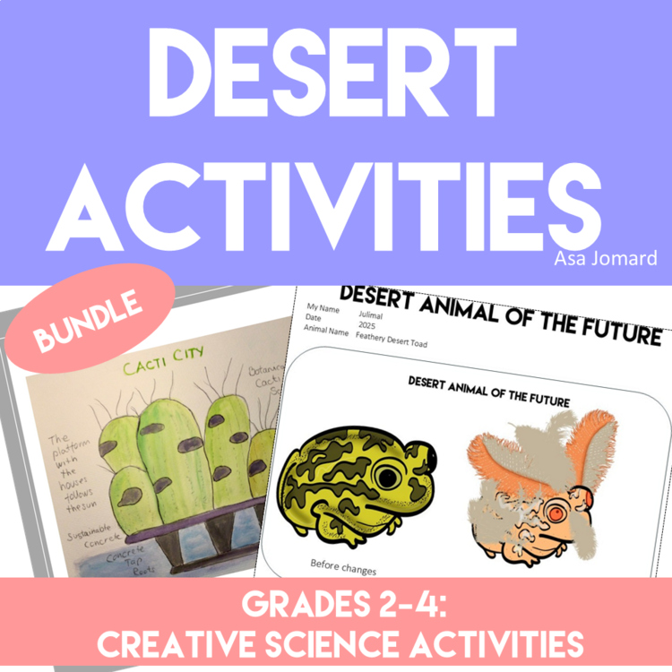 Unique and Inspiring Desert Animal and Plants Activities Bundle