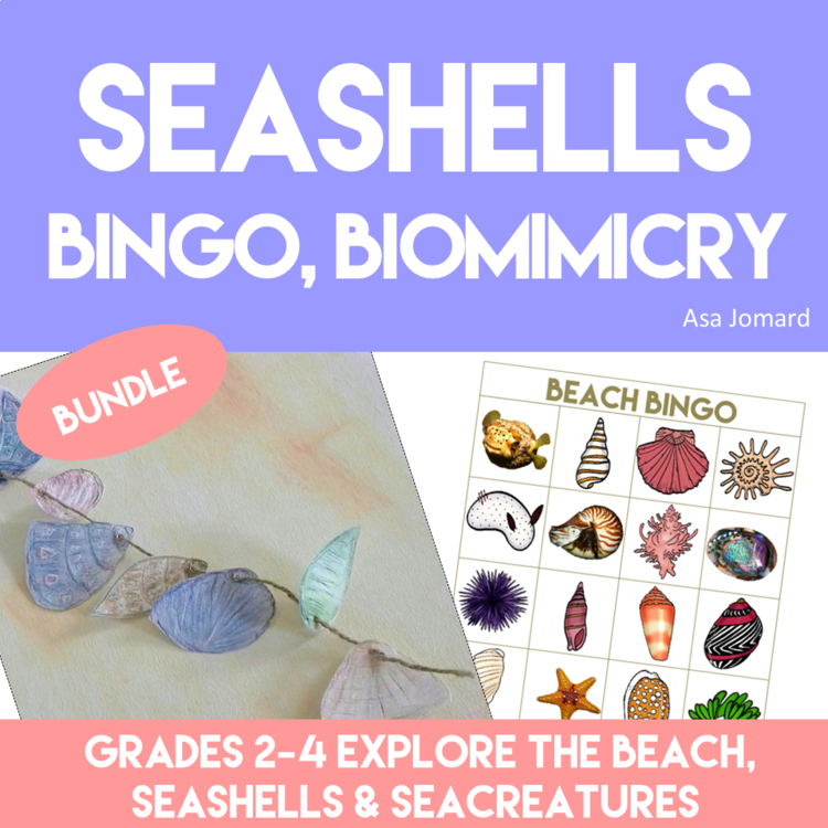 Educational Summer Fun Bundle | Seashells Sea Creatures Bingo Biomimicry