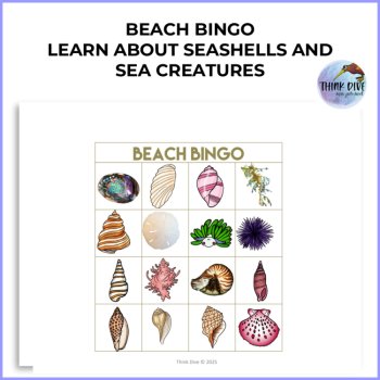 Inspiring Summer Beach Bingo | Learn about Seashells and Sea Creatures, image 2