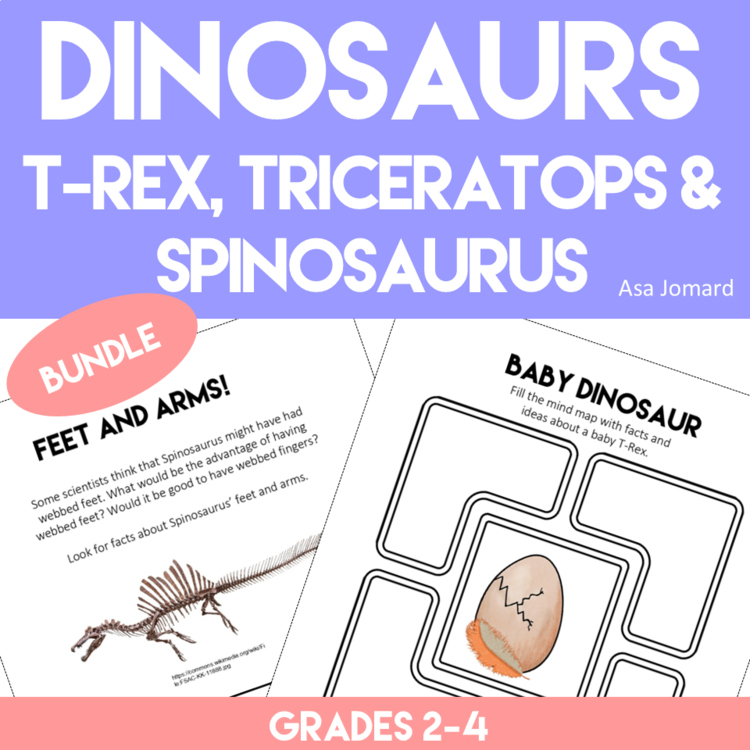 Discover Dinosaurs Bundle | T-Rex Triceratops and Spinosaurus Activities