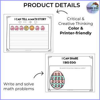 Fun and Engaging Math Journal Prompts FREEBIE | Easter Multiplication Fractions, image 3