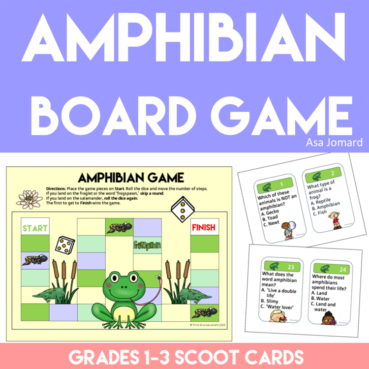 Engaging and Inspiring Animal Board Game | Explore Amphibians with SCOOT Cards