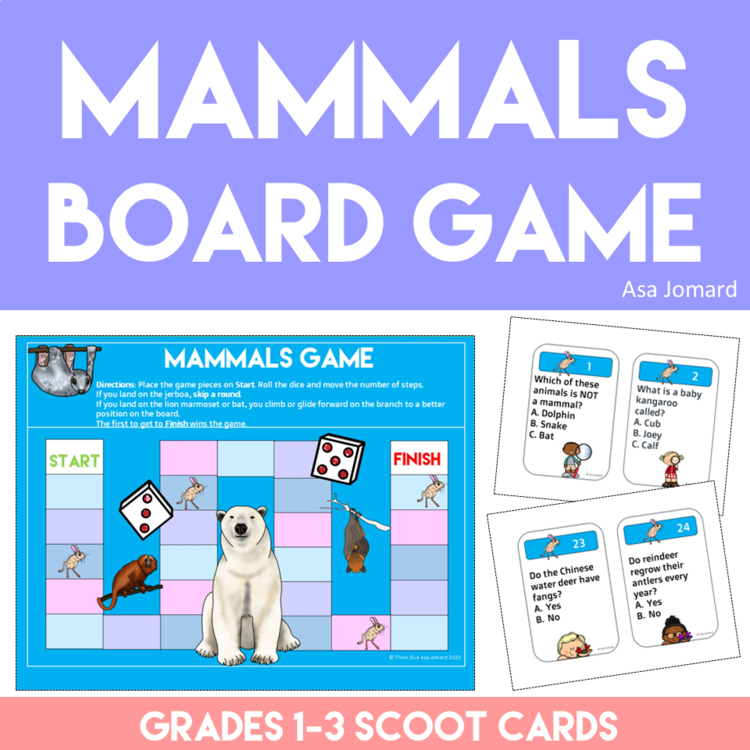 Engaging and Inspiring Animal Board Game | Explore Mammals with SCOOT Cards