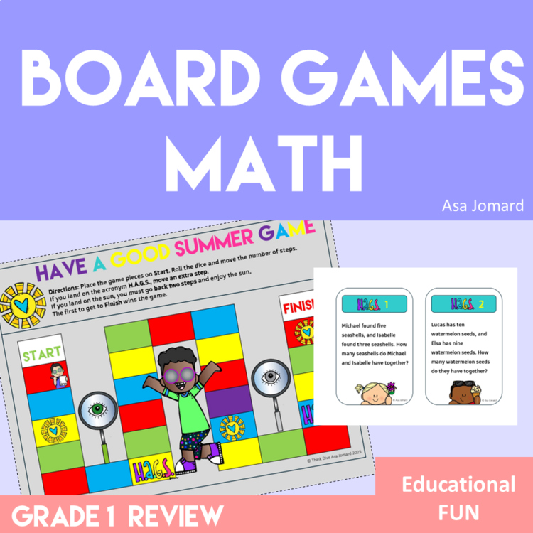 Educational Fun Problem-Solving Board Game | End-of-Year Revision