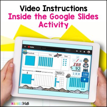3 Digit Subtraction with Regrouping #1 - Base 10 Blocks - Subtracting in Space, image 2