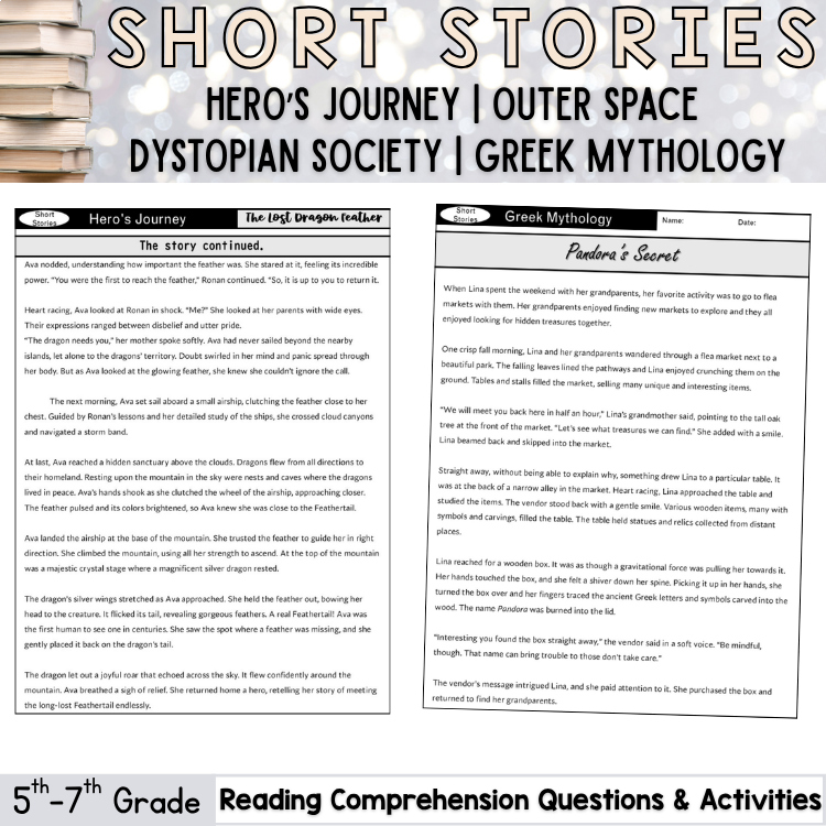 Short Story Reading Passage Comprehension Questions 5th 6th 7th Grade ELA Unit