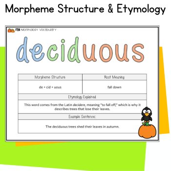 Fall Morphology Word Wall Notebook Worksheets 6th 7th Grade Vocabulary Review, image 3