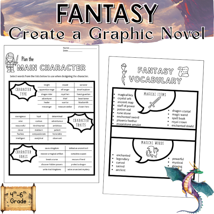 Graphic Visual Novel Comic Book Paper Engaging Writing Activity 5th 6th Grade