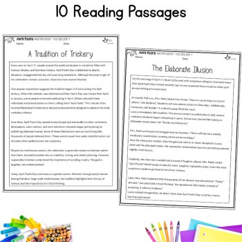 April Fool Reading Passages Morphology Word Study Vocabulary 5th 6th 7th Grade, image 2