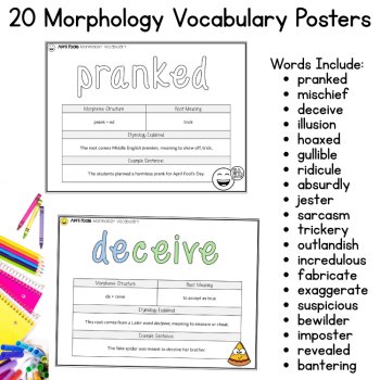 April Fools Morphology Activity 5th 6th 7th Grade Word Study Vocabulary Review, image 2