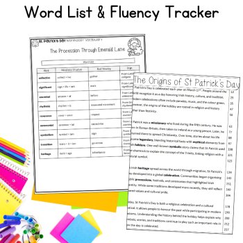 St Patricks Day Morphology Activity Reading Comprehension Fluency 6th 7th Grade, image 3