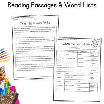 Year Long Morphology Upper Elementary Reading Passages Word Work 6th 7th Grade, image 2