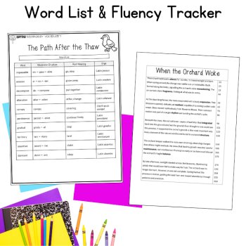 Spring ELA Packet 5th 6th 7th Grade Reading Centers Morphology Fluency Passages, image 3