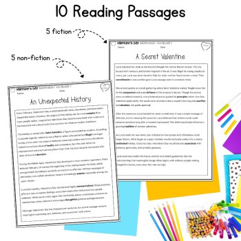 Valentines Day Morphology Passages Comprehension Questions & Fluency 6th 7th, image 2