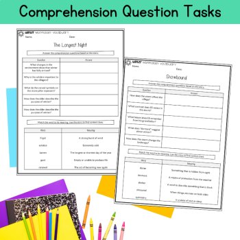 Winter Morphology Vocabulary Reading Passage, Fluency Tracker, Word List 6th 7th, image 4