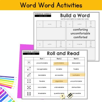 Suffix ible able Phonics Morphology Passage & Review Worksheets 3rd & 4th Grade, image 4