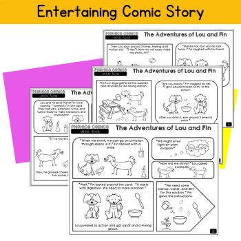 Suffix tion sion Reading Passages Grade 3 4 UFLI Aligned Decodable Phonics Comic, image 2