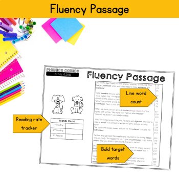 Suffix tion sion Reading Passages Grade 3 4 UFLI Aligned Decodable Phonics Comic, image 3