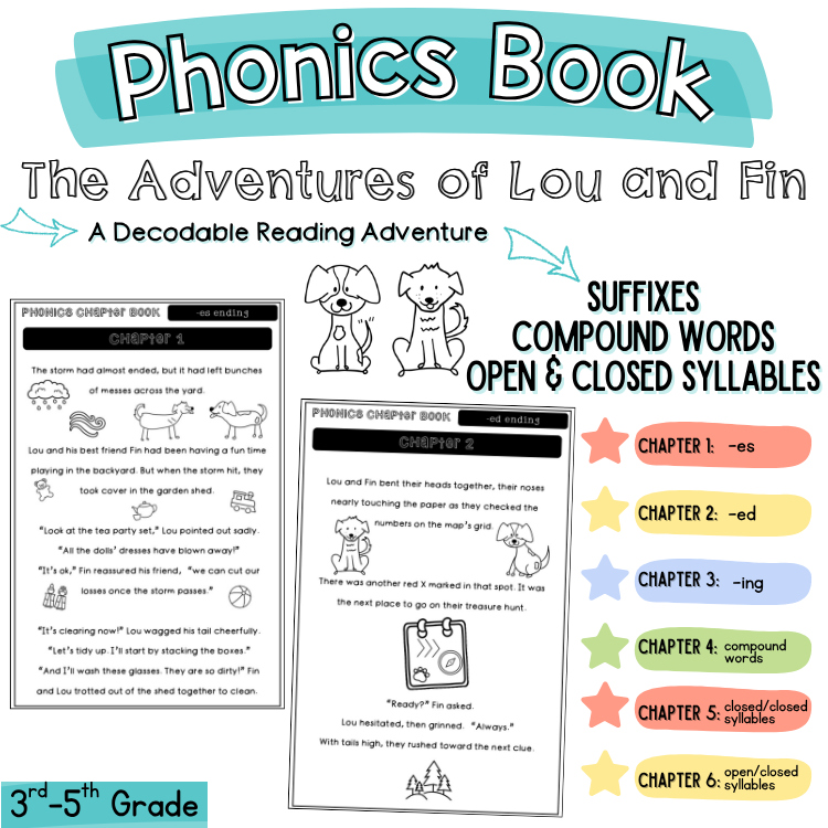 Decodable Book Open Closed Syllables Compound Words Suffix UFLI 3rd 4th Grade