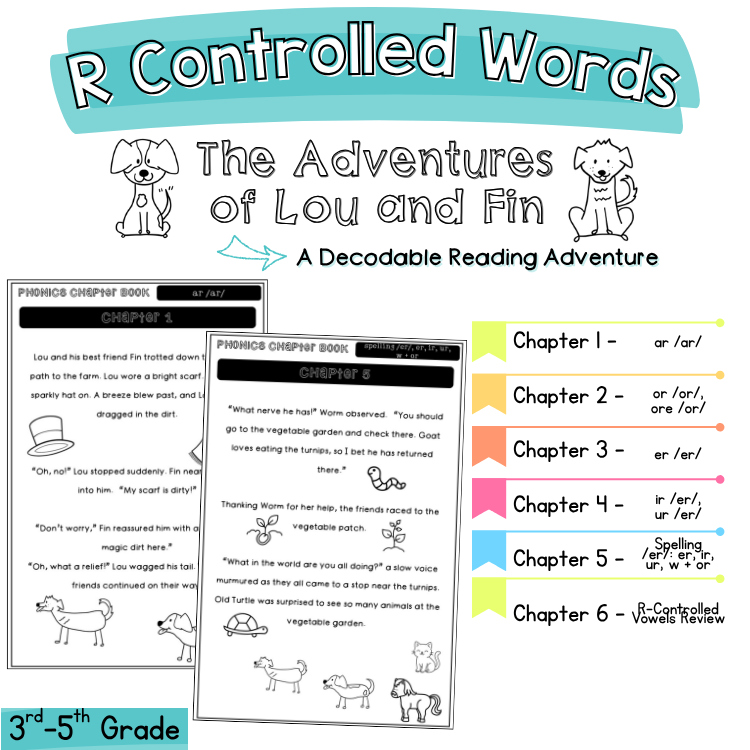 R Controlled Decodable Phonics Story Book Worksheets Fluency 3rd 4th Grade UFLI